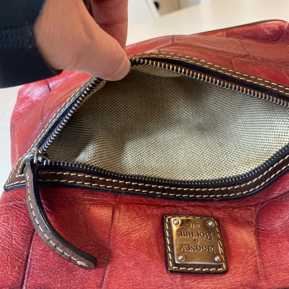 Dooney & Bourke Red Crocodile Embossed Leather Hobo - Picture 9 of 14